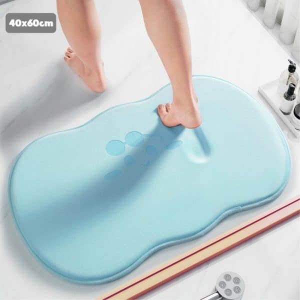 Badeværelsesmåtte / Gulvmåtte med memoryskum - 60 x 40 cm - Blå