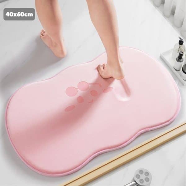 Badeværelsesmåtte / Gulvmåtte med memoryskum - 60 x 40 cm - Pink