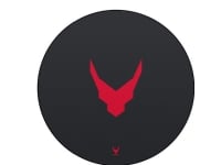 VARR Gaming-gulvmåtte til under gaming-stolen - rund, 1 m i diameter, sort med rødt logo