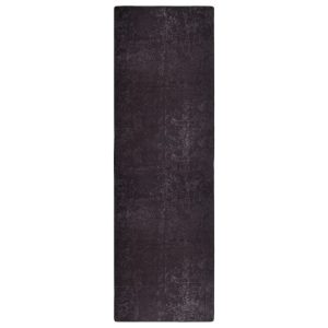 gulvtæppe 80x300 cm skridsikkert og vaskbart antracitgrå