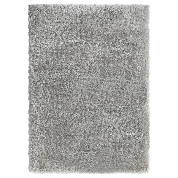 shaggy gulvtæppe med høj luv 120x170 cm 50 mm grå