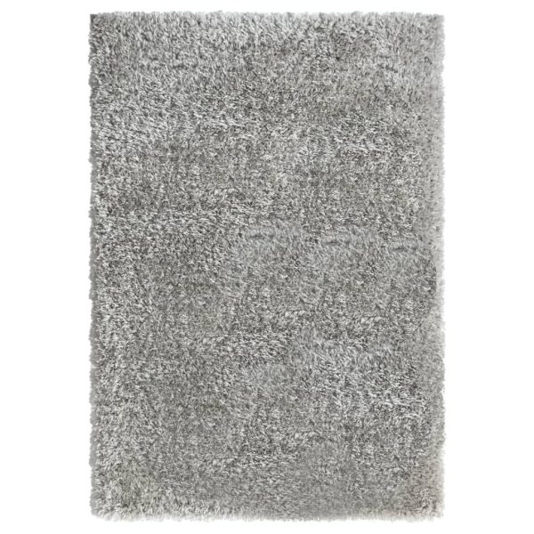 shaggy gulvtæppe med høj luv 160x230 cm 50 mm grå