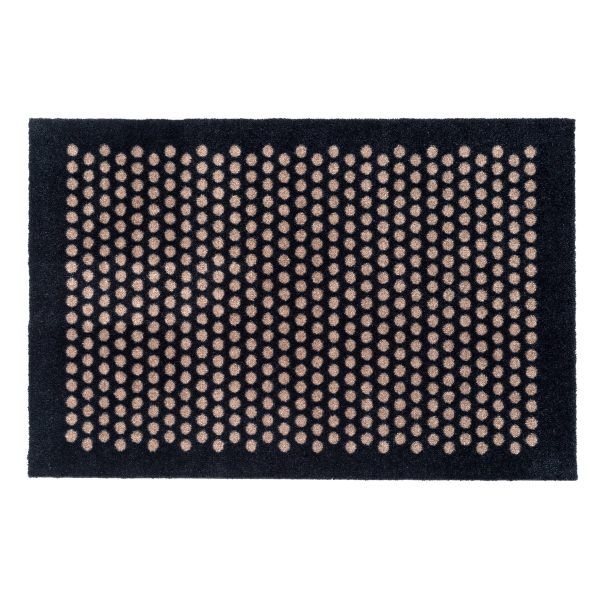 GULVMÅTTE 60 x 90 CM - DOTS/BLACK SAND - Sort/Sand / 90x60x0,7