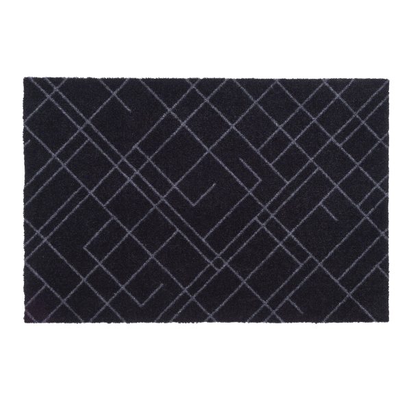 GULVMÅTTE 60 x 90 cm - LINES/BLACK GREY - Sort/Grå / 90x60x0,7