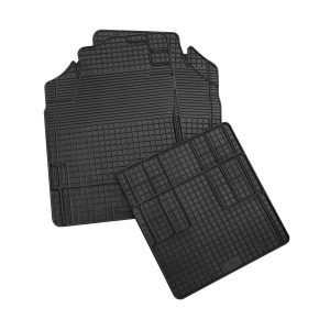 Uni-gulvmåtte Megafit gummi/sort 4 dele, PETEX