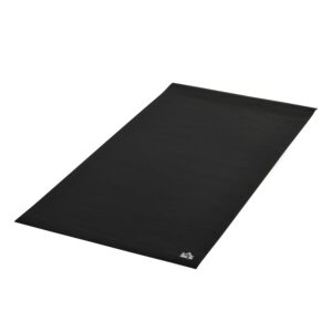 Gulvmåtte til fitnessudstyr skridsikker fitnessmåtte 6 mm tyk underlag sportsmåtte multifunktionsmåtte til yoga løbebånd motionscykel yogamåtte gulvmåtte 180 x 90 cm sort