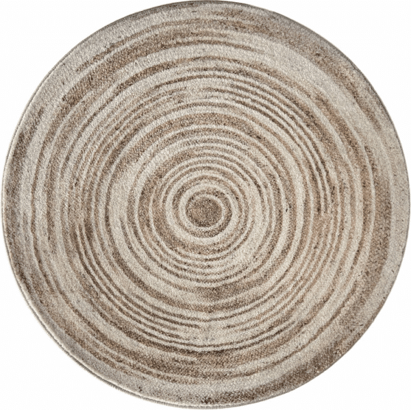 Gulvtæppe Loomery Brady rund Ø150 cm beige gulvmåtte 12 cm luv
